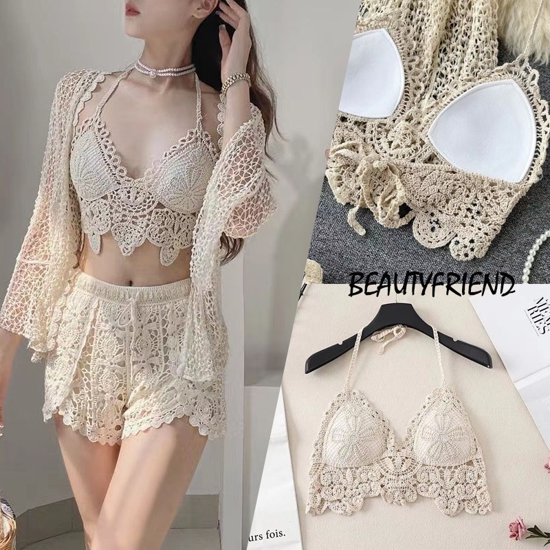 Crochet Top Bikini Knitted Swimwear
