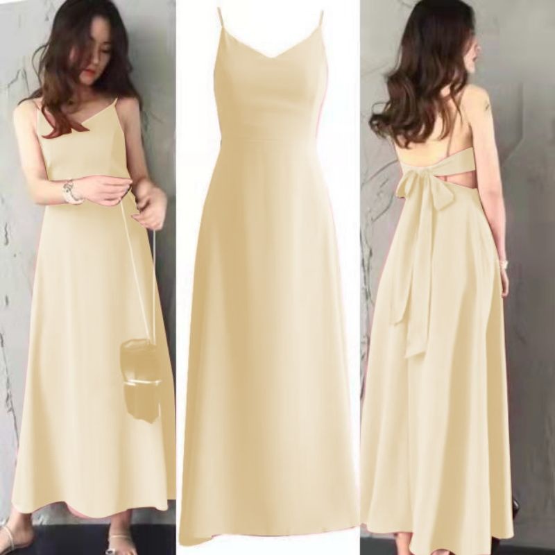 baao Ribbon Back Summer Maxi Dress 