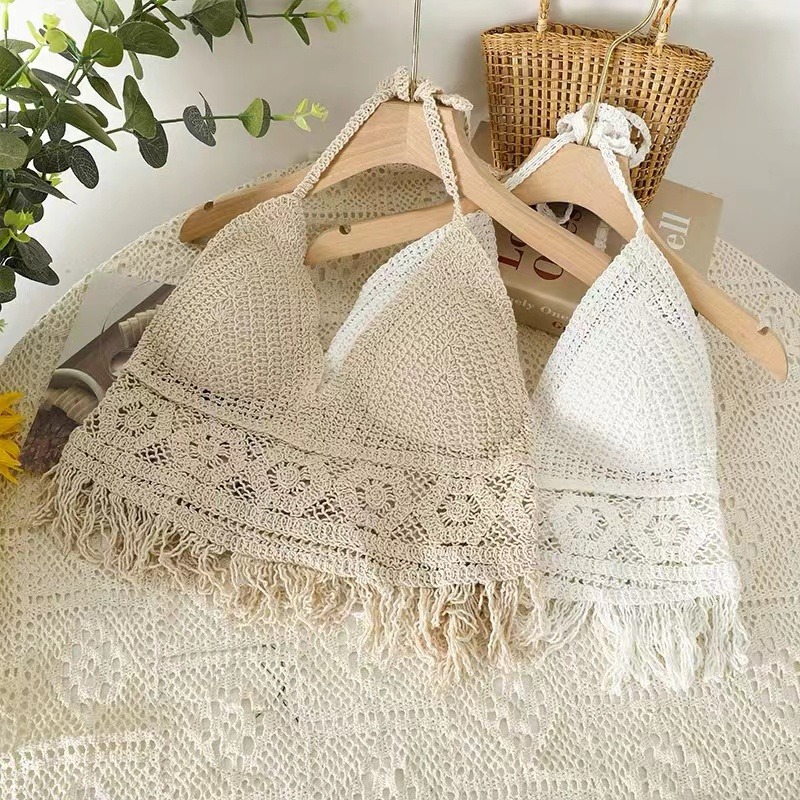 Crochet Top for Women Bikini Knitted Swimwear 