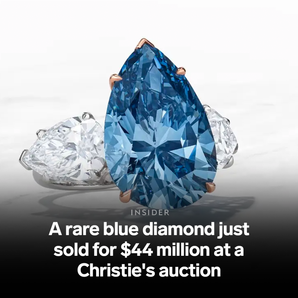A rare blue diamond just sold for $44 million at a Christie's auction