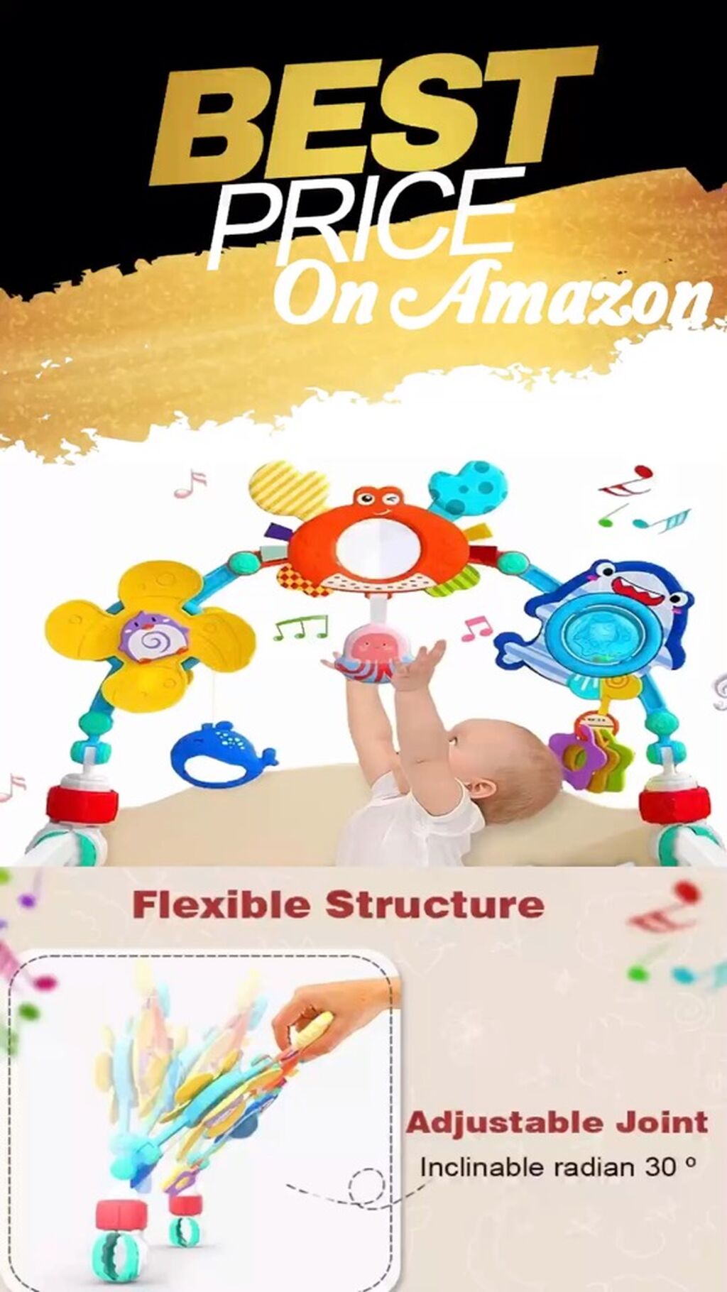 Adjustable baby hanging arch 
