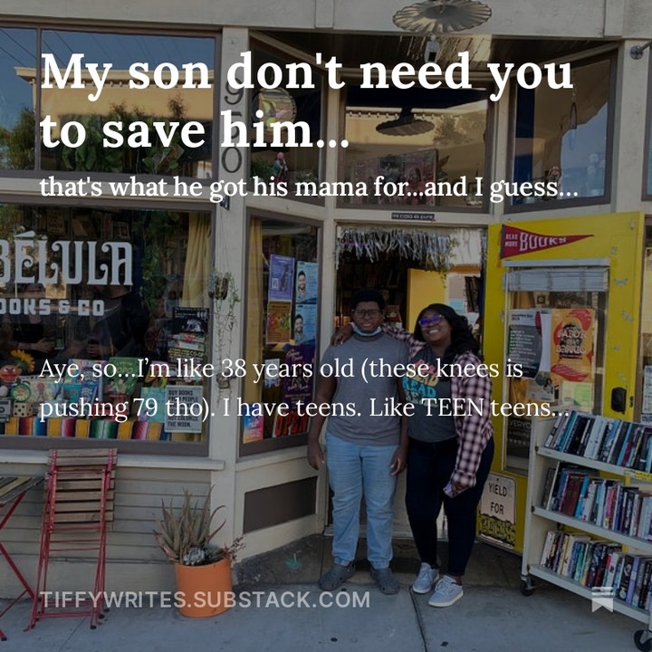 My son don't need you to save him...
