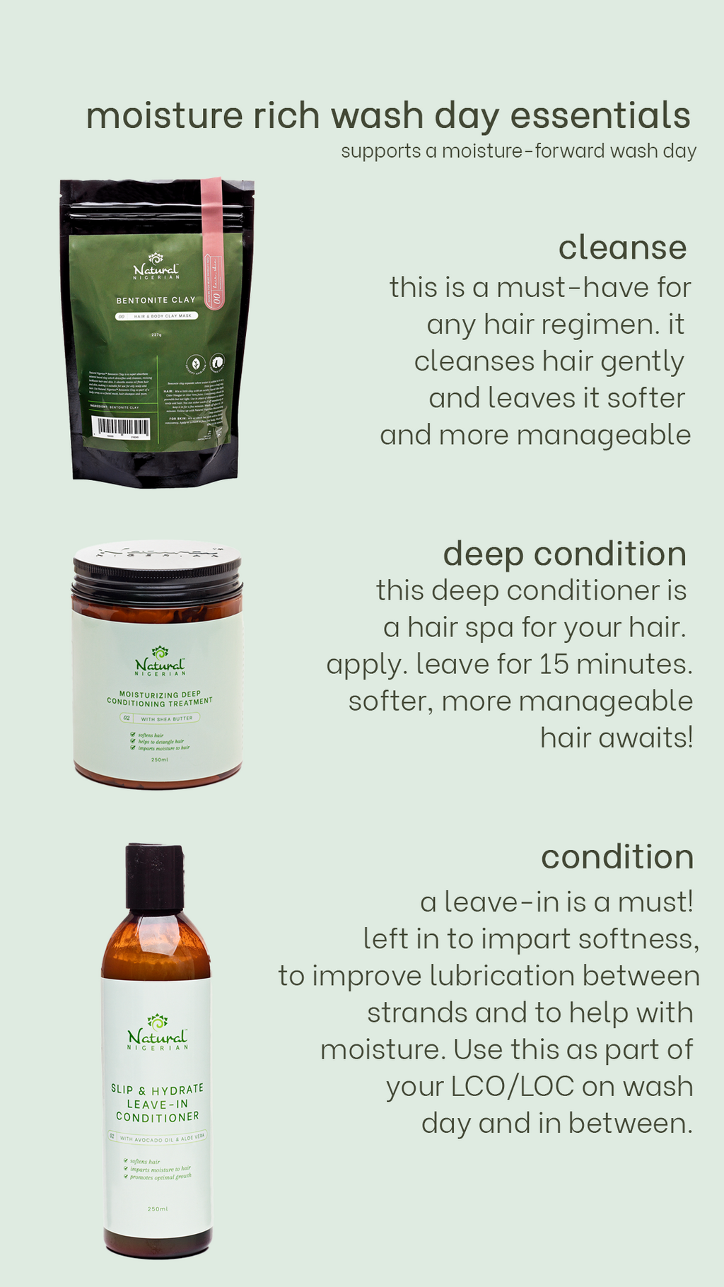 Moisture-Rich Wash Day Essentials Set - Natural Nigerian