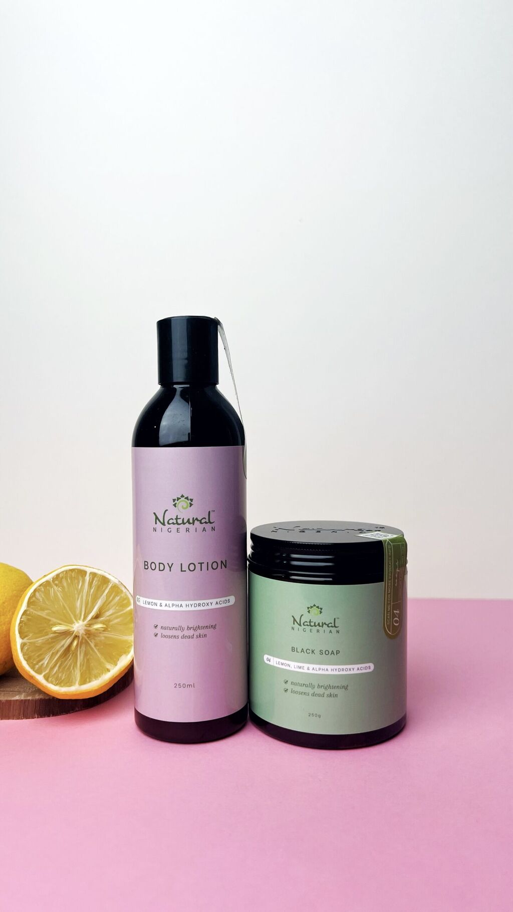 Brighten Set - Lemon and Alpha Hydroxy Acids - Natural Nigerian