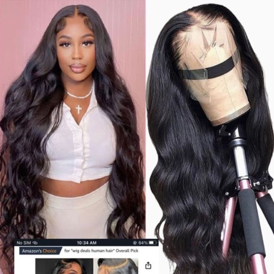 Body Wave Lace Front Wigs Human Hair 13x4 HD Lace Frontal Human Hair Wig Lace Glueless Wigs Pre Plucked with Baby Hair 180 Density 24 Inch Brazilian Virgin Human Hair 