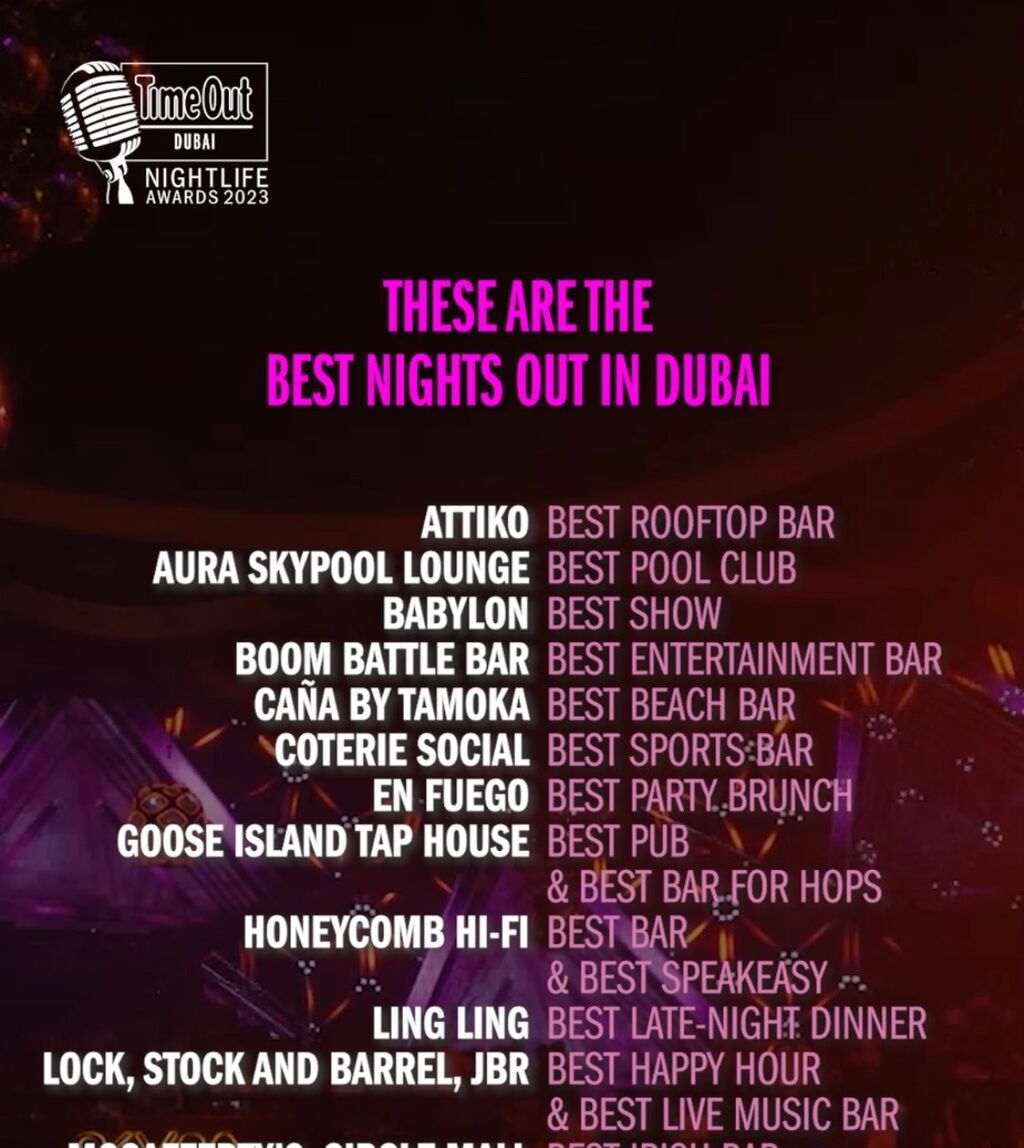 Best nights out in Dubai