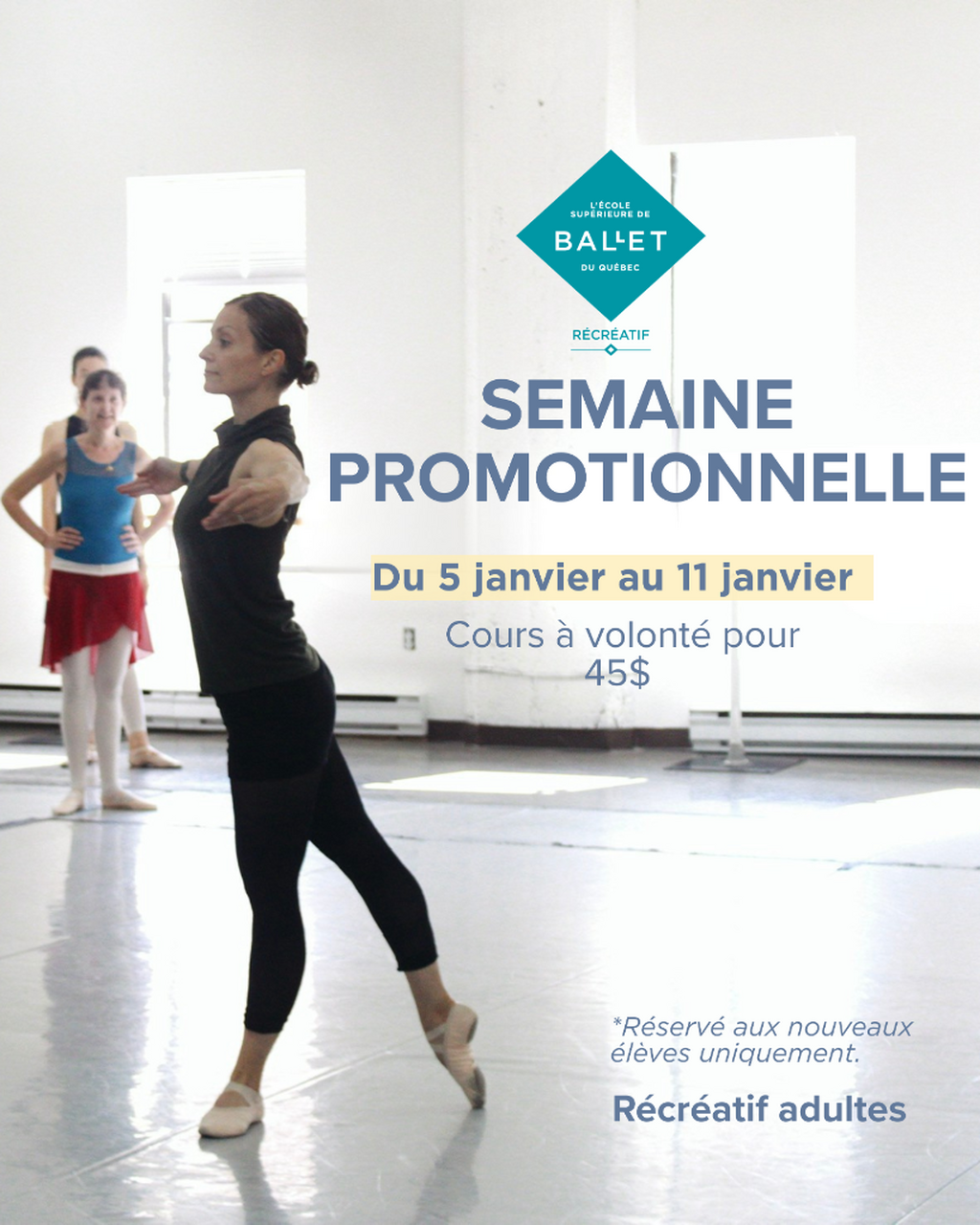 Nouvelle &eacute;l&egrave;ve ? cours &agrave; volont&eacute; pour 55$