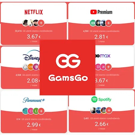 GAMSGO: STREAMING AUDIO E VIDEO A UN PREZZO MAI VISTO | NETFLIX, DISNEY+, SPOTIFY...