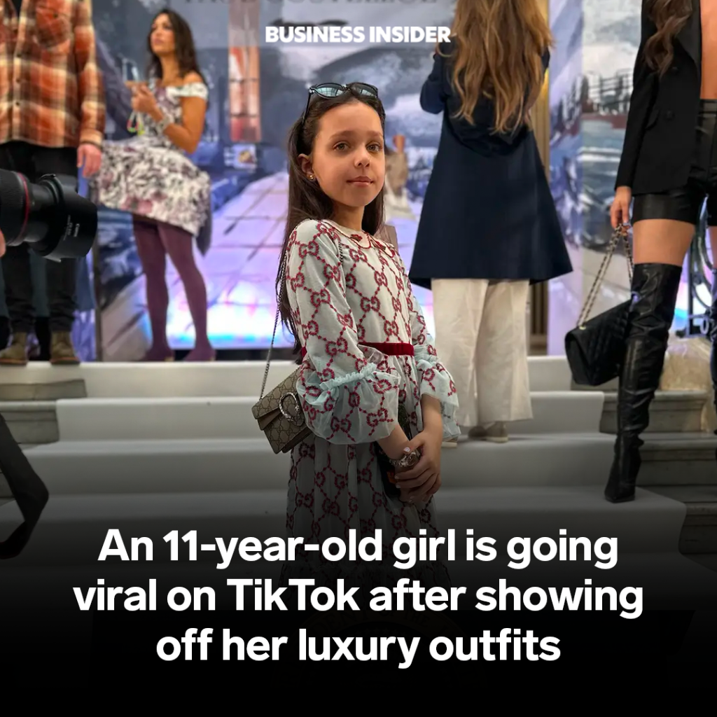 An 11-year-old girl is going viral on TikTok after showing off luxury outfits including a $124,000 watch and a $31,000 handbag