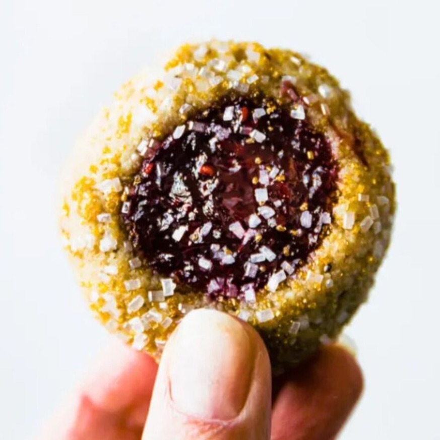 Vegan Raspberry Thumbprint Cookies