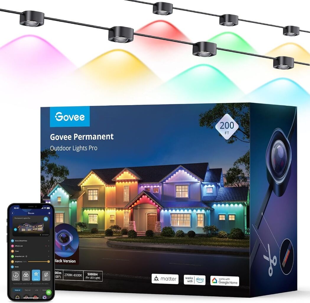 Govee Outdoor Permanent Lights Pro Kit 200ft (Black)