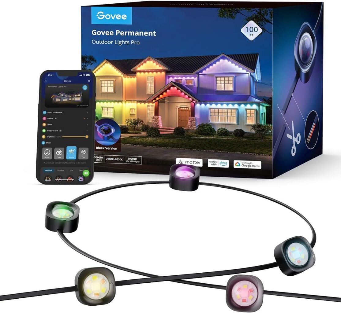 Govee Outdoor Permanent Lights Pro Kit 100ft (Black)