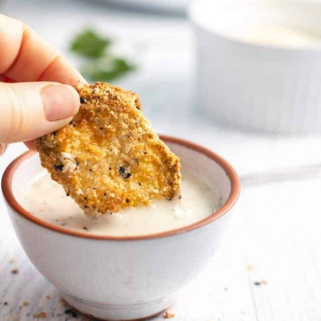Air Fryer Everything Bagel Zucchini Chips - Fork To Spoon