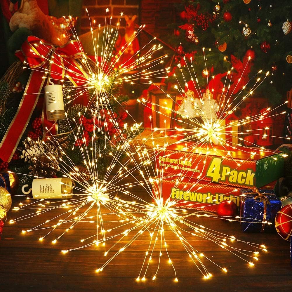 DenicMic 4 Pack Firework LED Lights