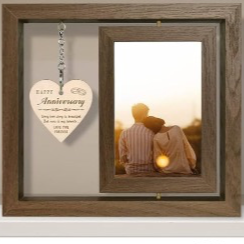 360 Wooden Photo Frame With Engraved Key Ring