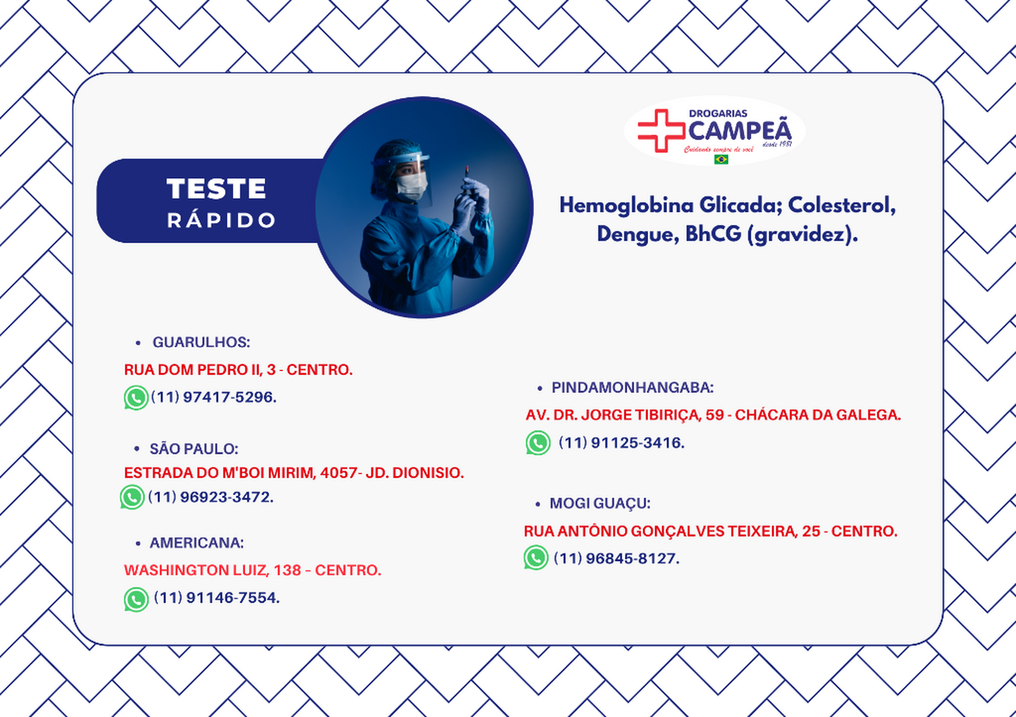 Testes R&aacute;pidos