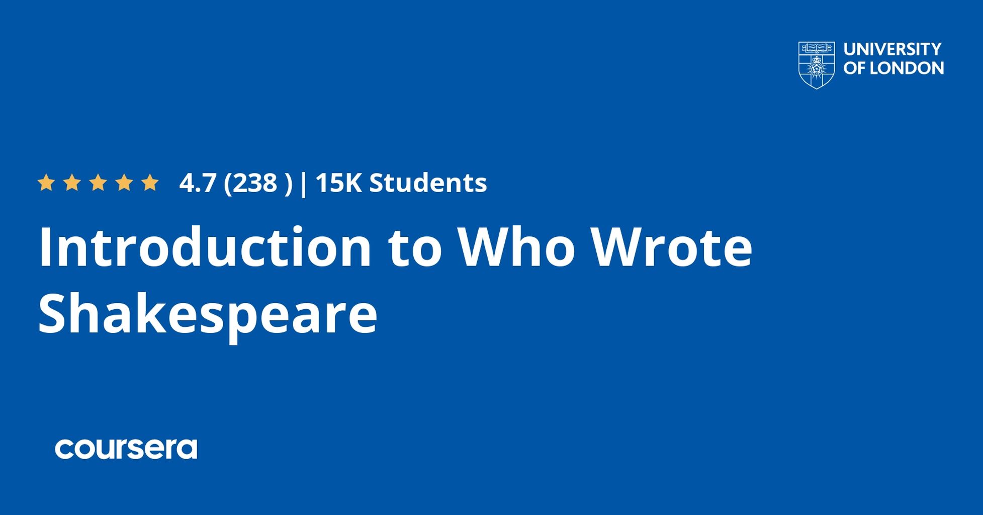 MOOC: Introduction to Who Wrote Shakespeare