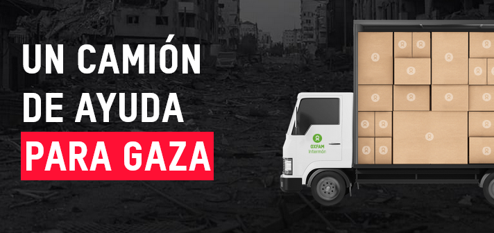 Un cami&oacute;n de ayuda para Gaza
