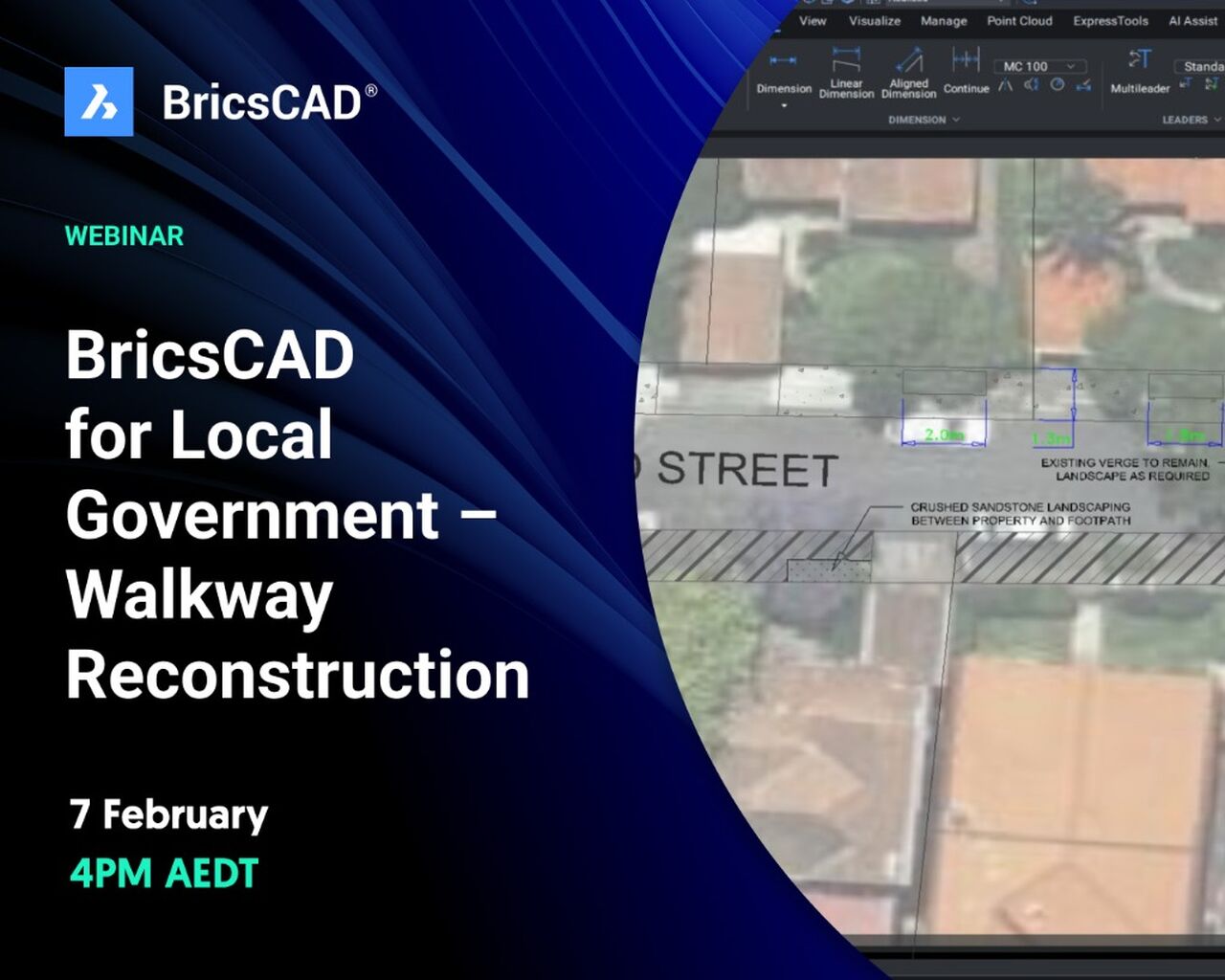 BricsCAD and its use for local government on 7th of February 4pm AEDT.