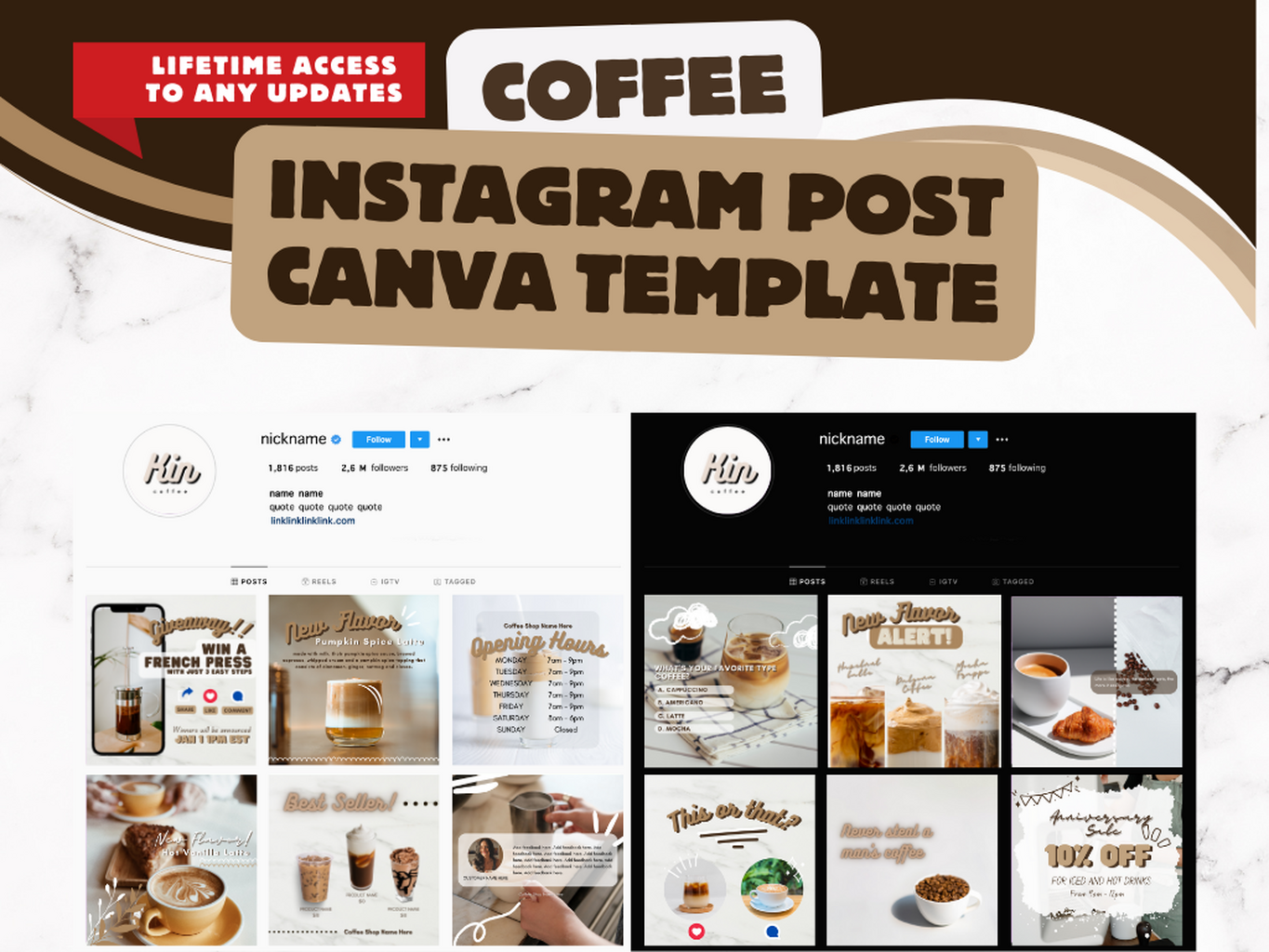30 Editable Instagram Canva Template | Social Media Marketing | Business Branding | Done For You