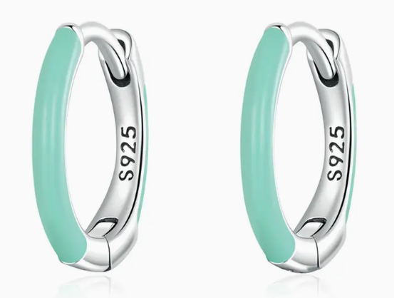 Teal Blue Hoops
