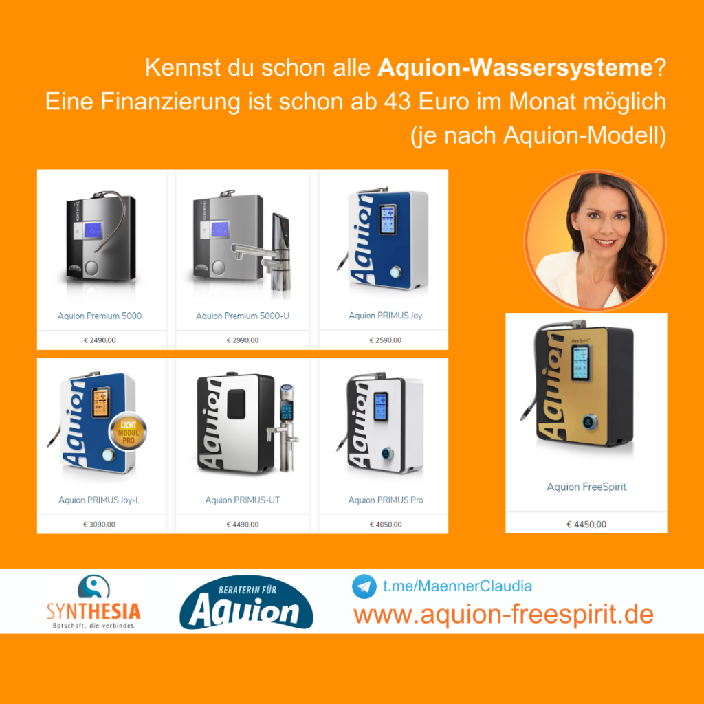 Alle Aquion-Wassersysteme auch zum Finanzieren m&ouml;glich