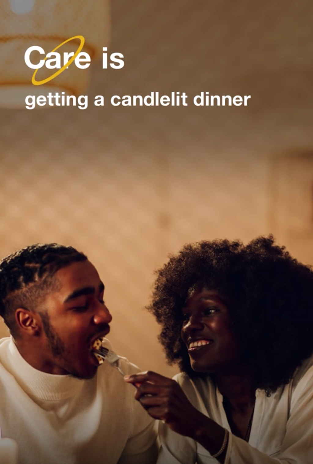 Care is getting a candlelit dinner