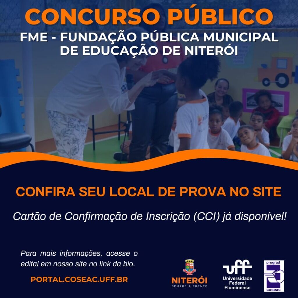 Concurso FME de Niter&oacute;i - Edital 1/2023 - Locais de Prova