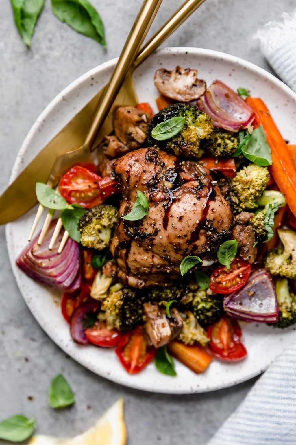 Sheet Pan Balsamic Chicken Bake