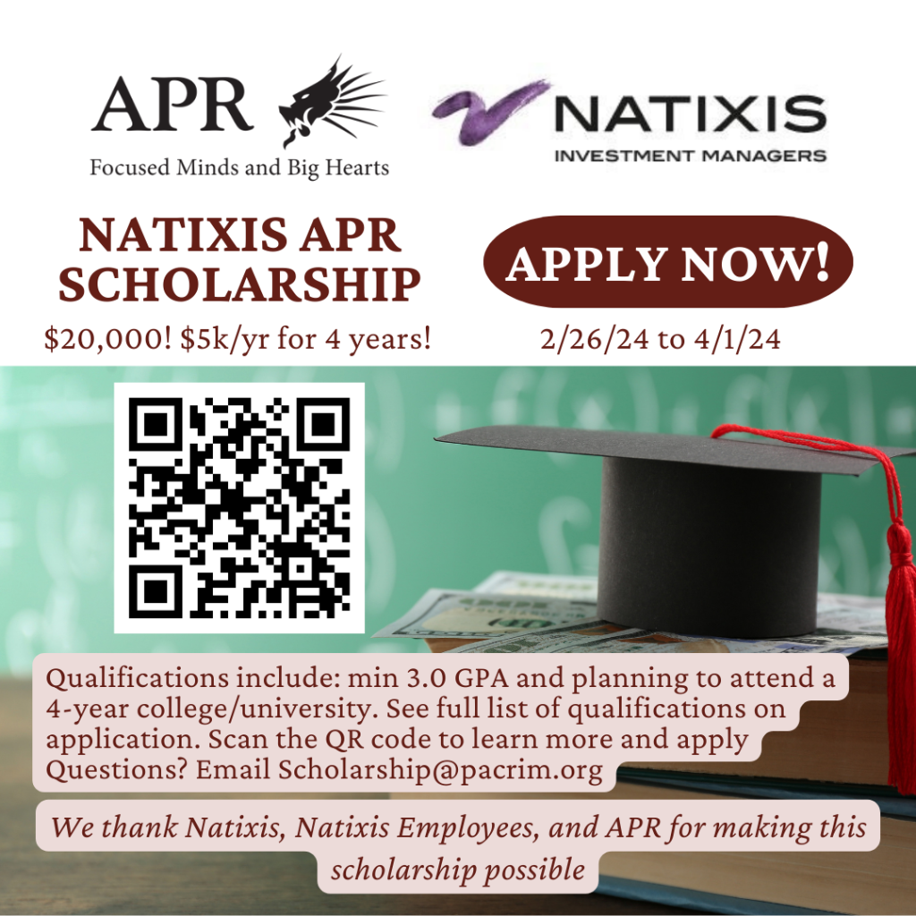 Natixis Scholarship - APR Students Class of 2024 - Apply Today Thru 4/1/24