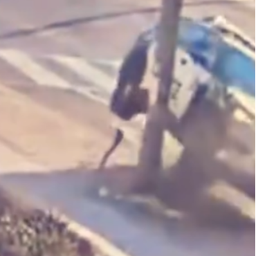 No pedestrians injured after video shows Toronto police cruiser mount sidewalk, knock over light pole