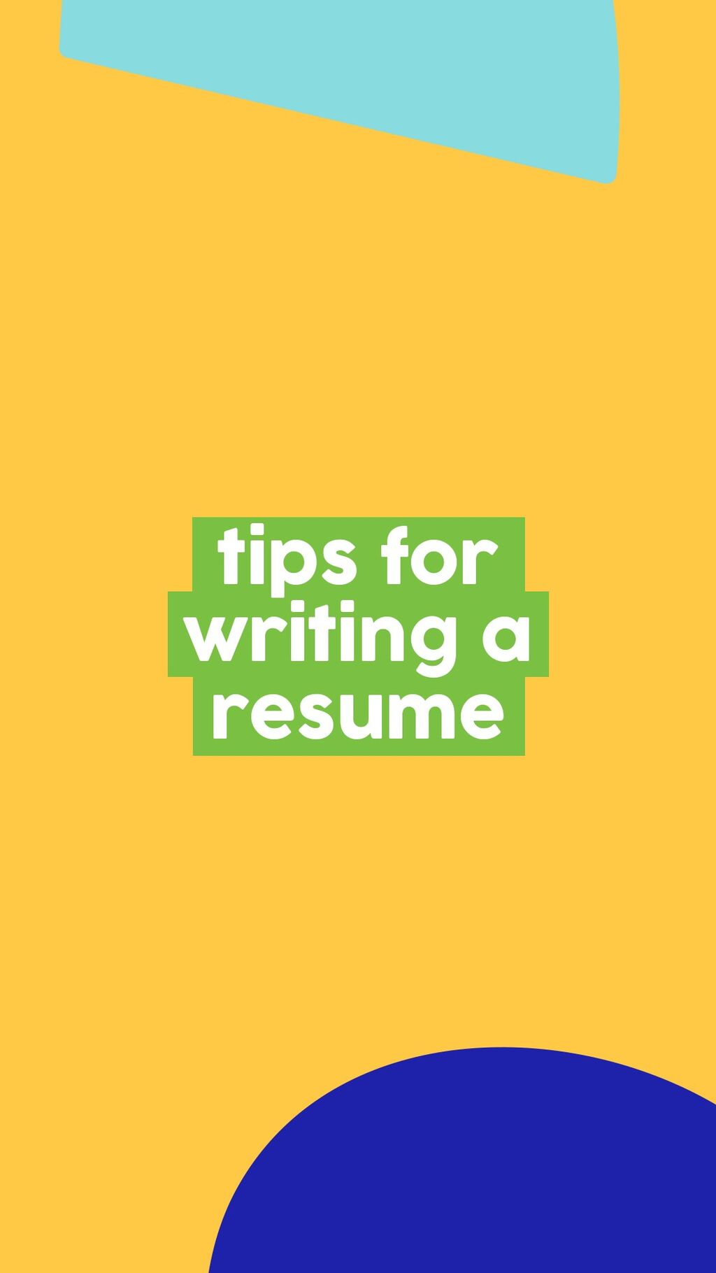 tips for writing a resume