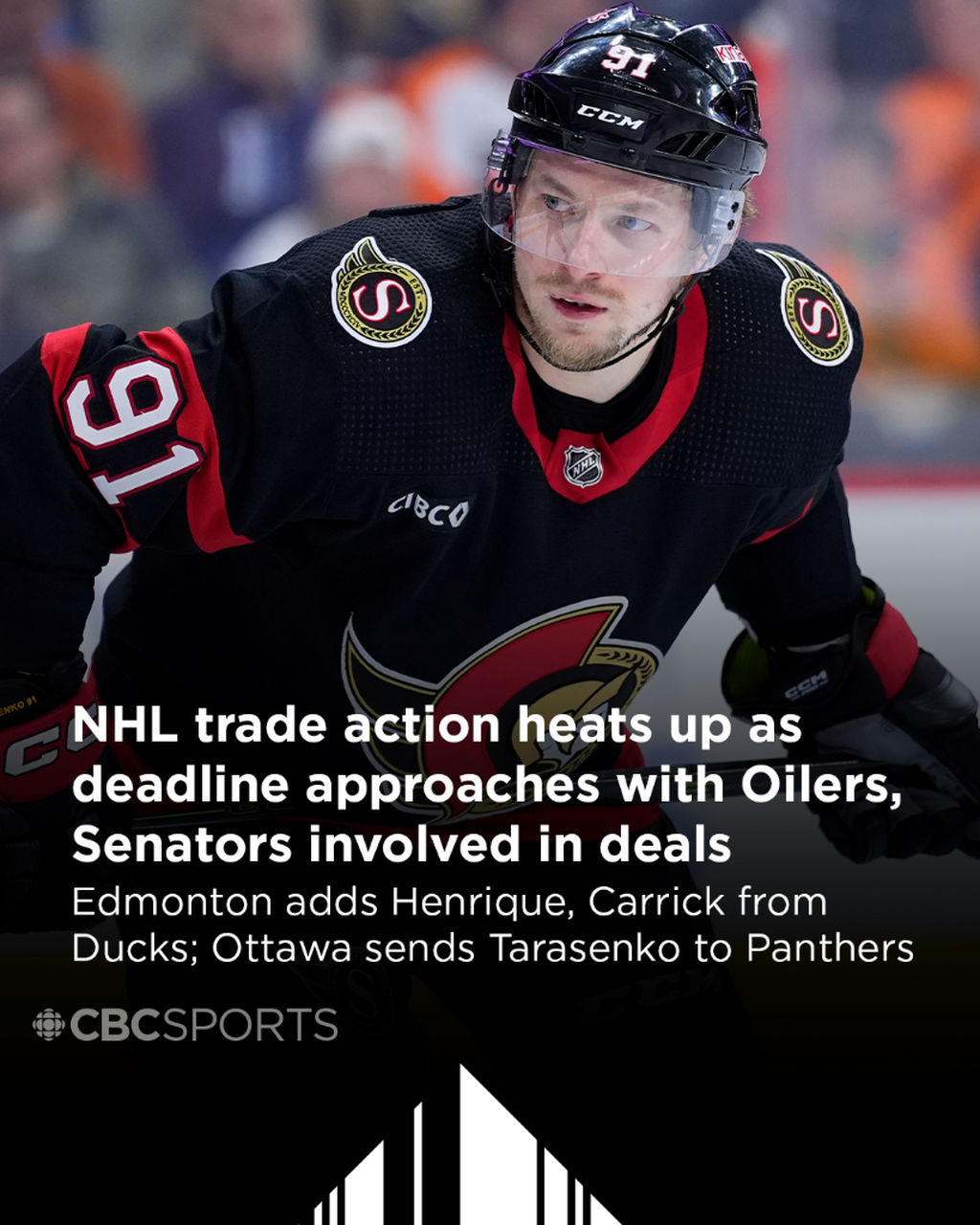 NHL trade action heats up as deadline approaches with Oilers, Senators involved in deals