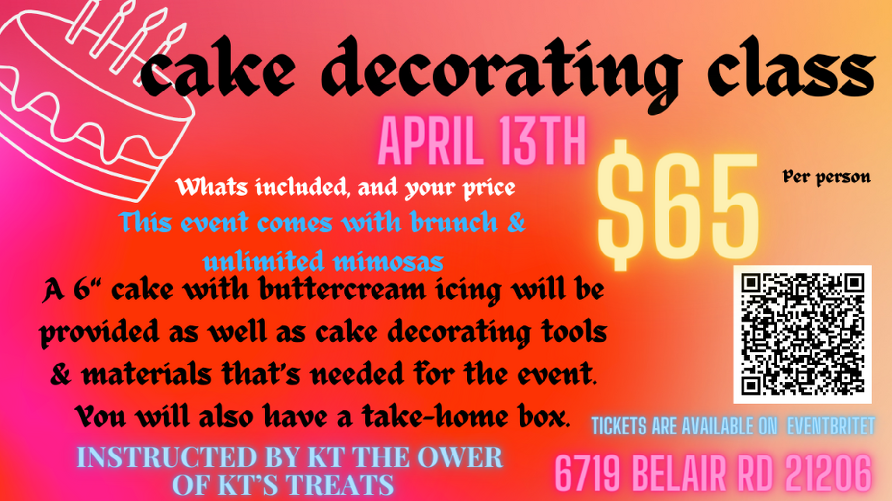 April 13th cake decorating class 