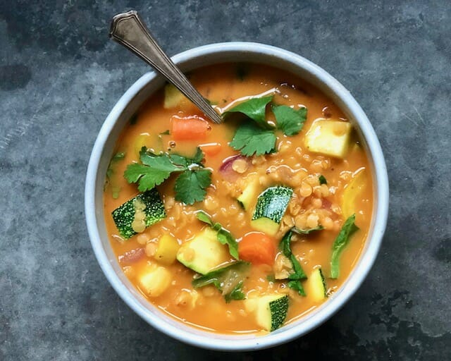 Red Lentil Coconut Curry Soup