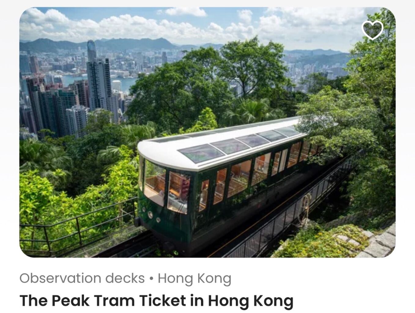 Peak Tram Ticket HK