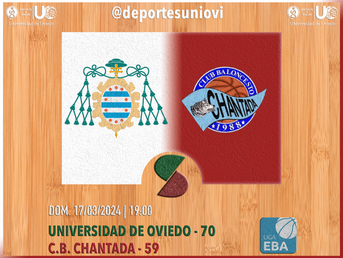 17/03 - GALER&Iacute;A UNI Masc. 🏀 vs. CHANTADA