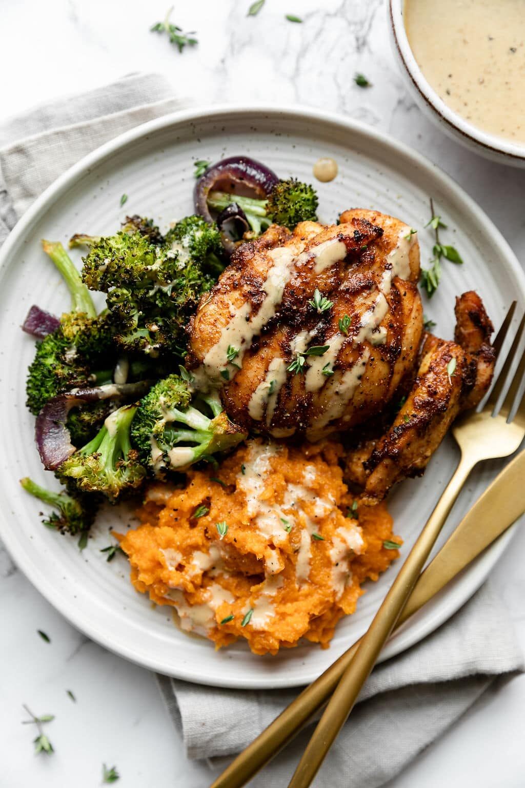 Sheet Pan Chipotle Chicken Thighs with Broccoli (Easy and Healthy)