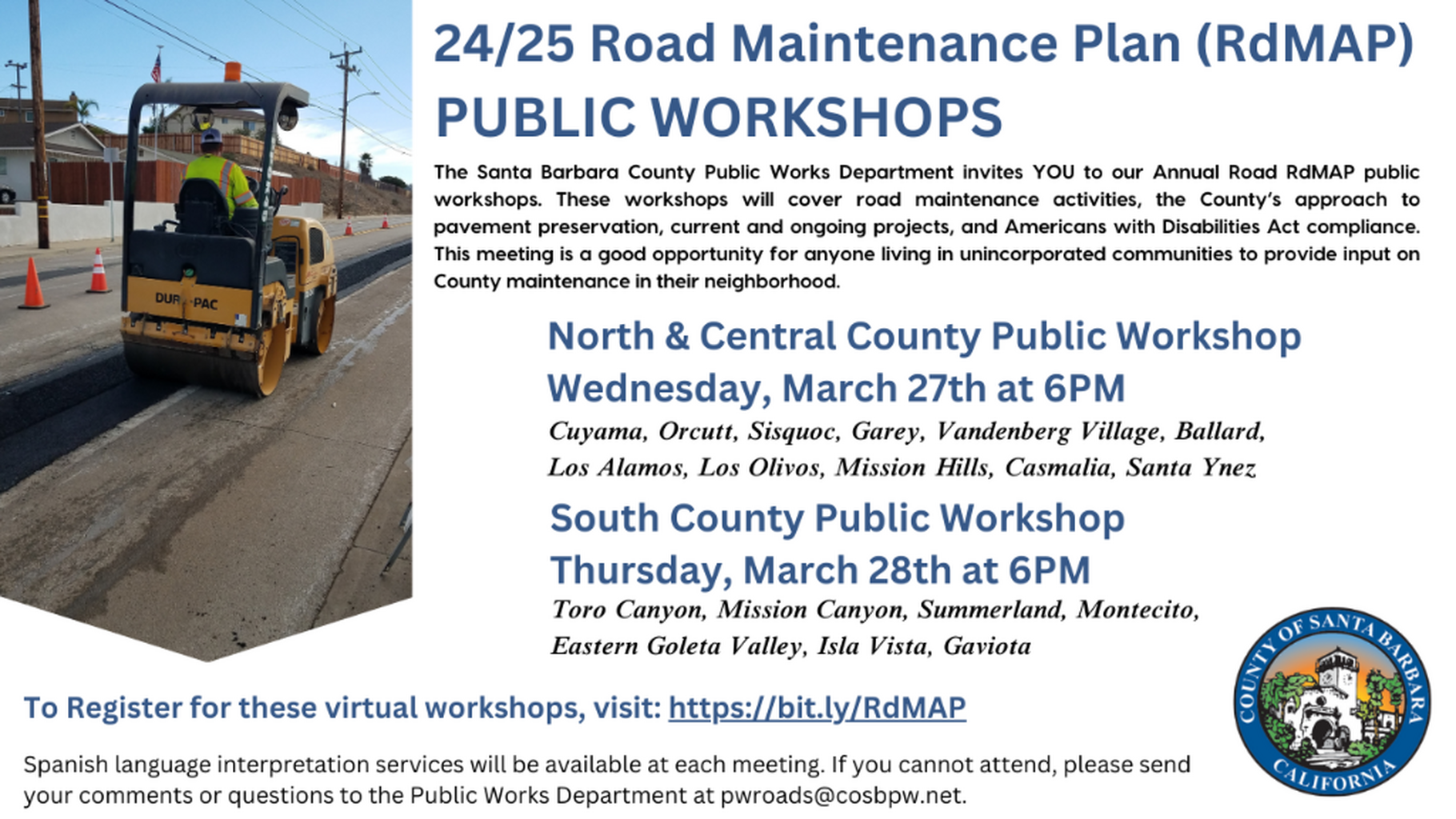 24/25 RoadMAP Public Workshops Registration Link