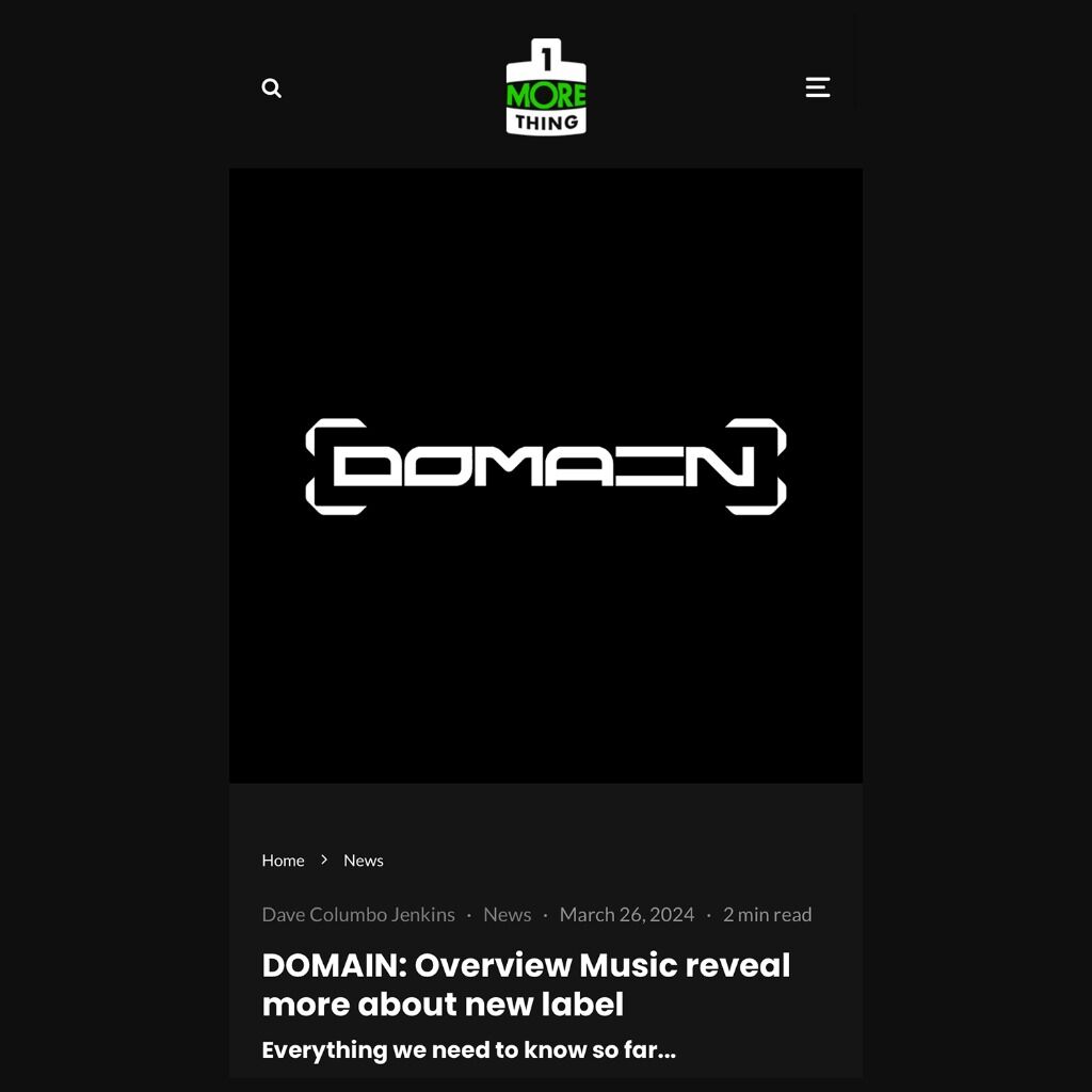 DOMAIN X 1 MORE THING INTERVIEW