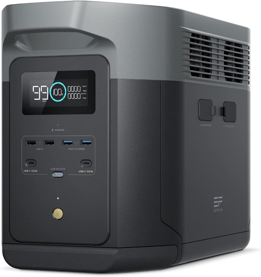 EF ECOFLOW Portable Power Station DELTA 2 Max, 2400W LFP Solar Generator