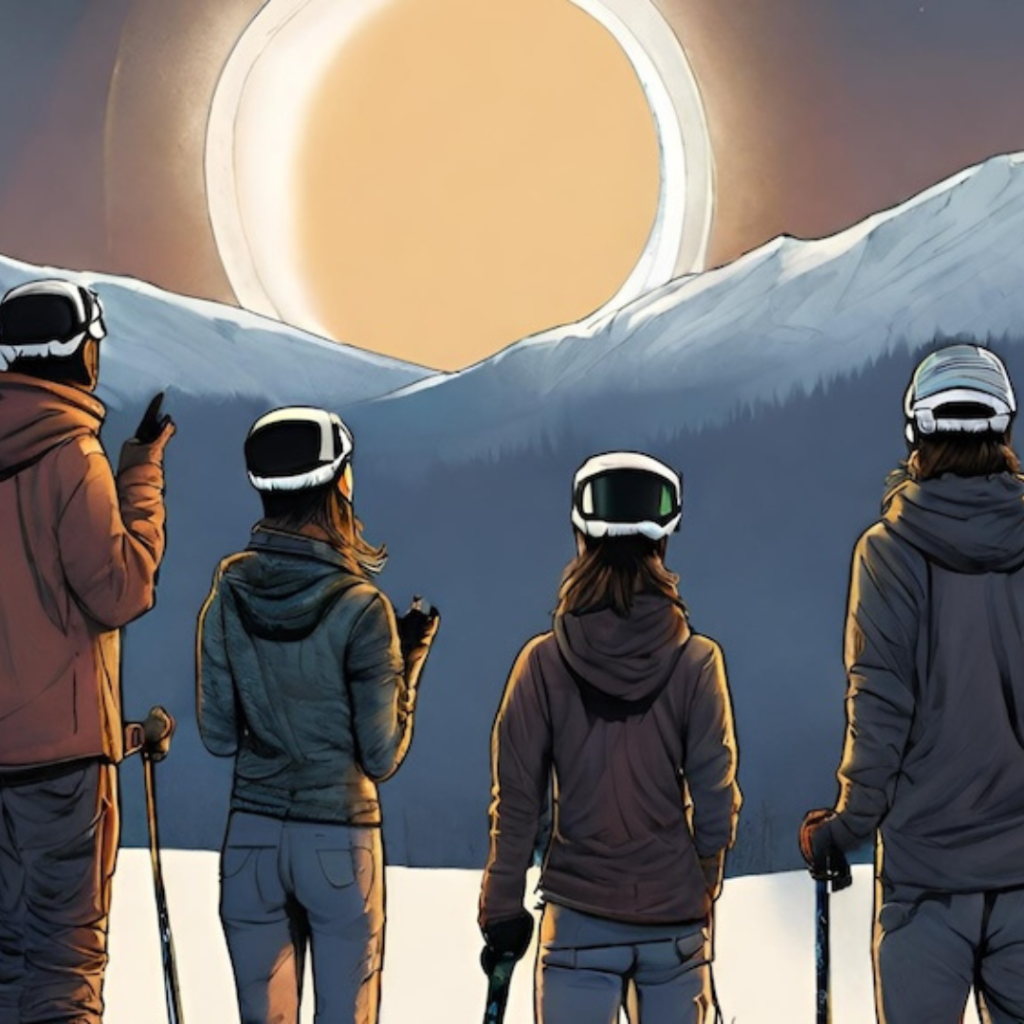 Skiing Under the Eclipse