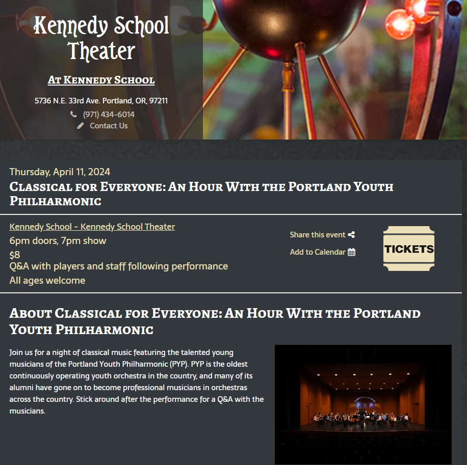 Classical is for Everyone: McMenamins Kennedy School