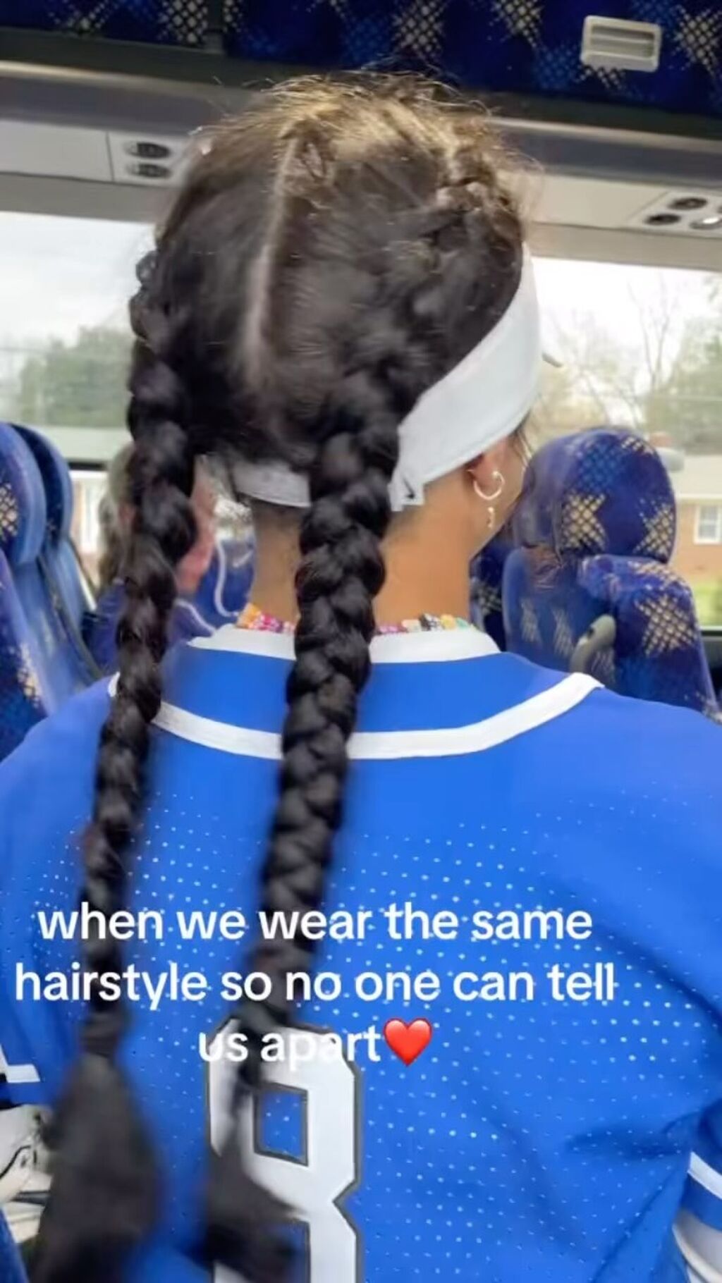 When we wear the same hairstyle so no one can tell us apart