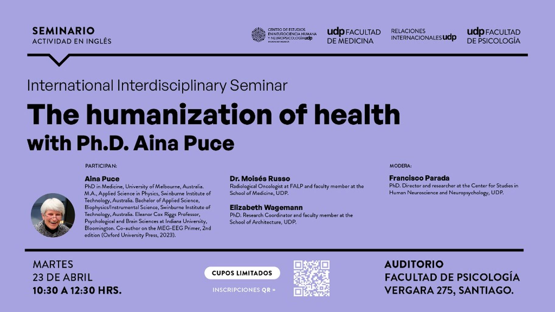 International Interdisciplinary Seminar &ldquo;The humanization of health&rdquo; with Ph.D. Aina Puce