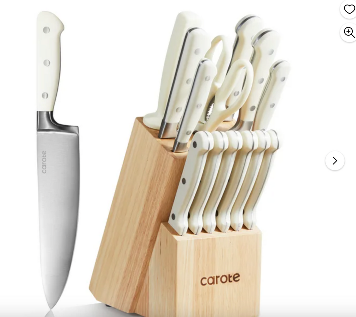 Carote knife set with wooden block $39 reg $119