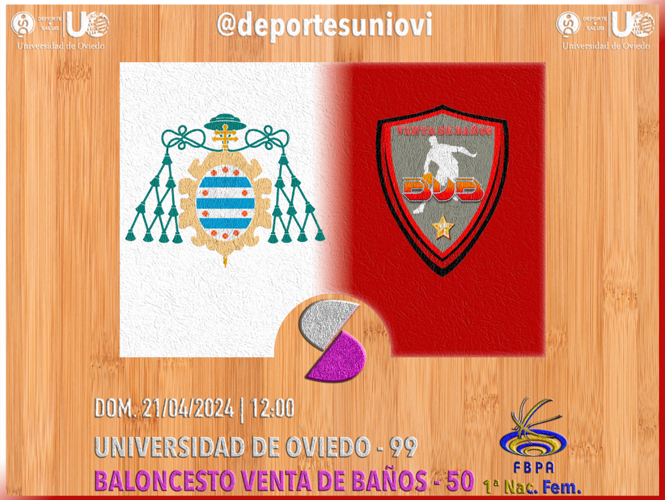 21/04 - GALER&Iacute;A UNI FEM. 🏀 VS. VENTA DE BA&Ntilde;OS