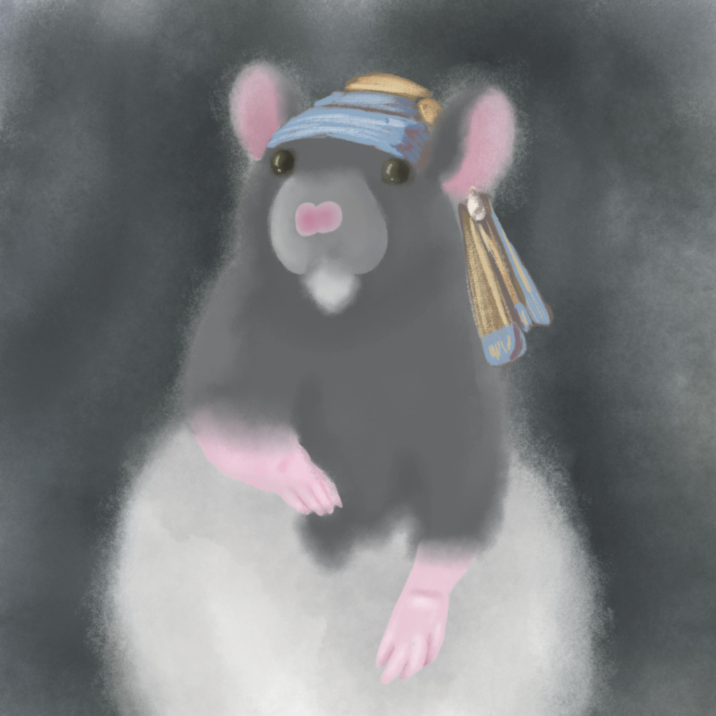 Rat With A Pearl Ear Ring