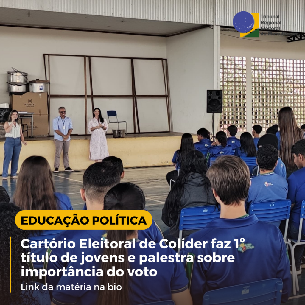 Cart&oacute;rio Eleitoral de Col&iacute;der faz 1&ordm; t&iacute;tulo de jovens e palestra sobre import&acirc;ncia do voto