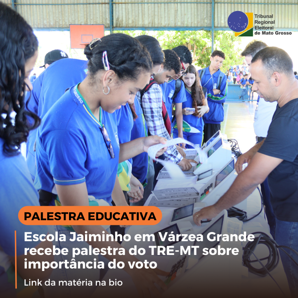 Escola Jaiminho em V&aacute;rzea Grande recebe palestra do TRE-MT sobre import&acirc;ncia do voto